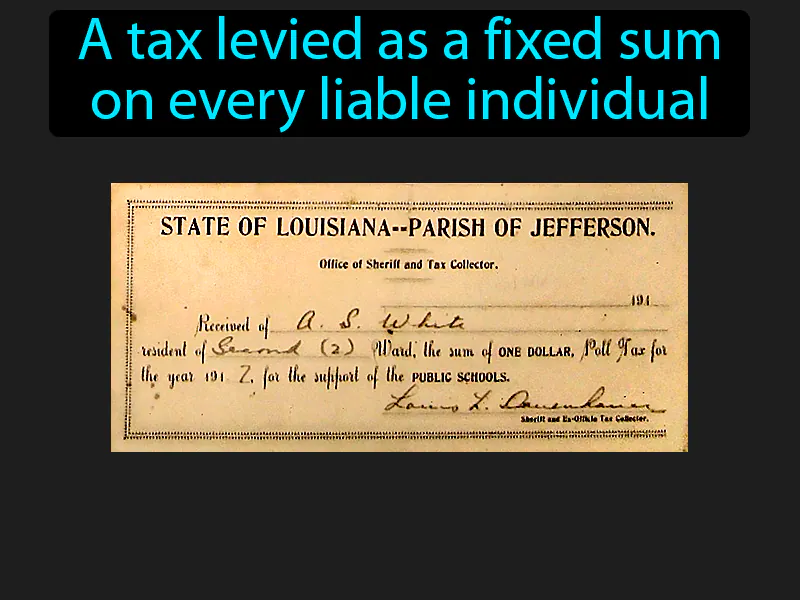 Poll Tax Definition Poll Tax Definition